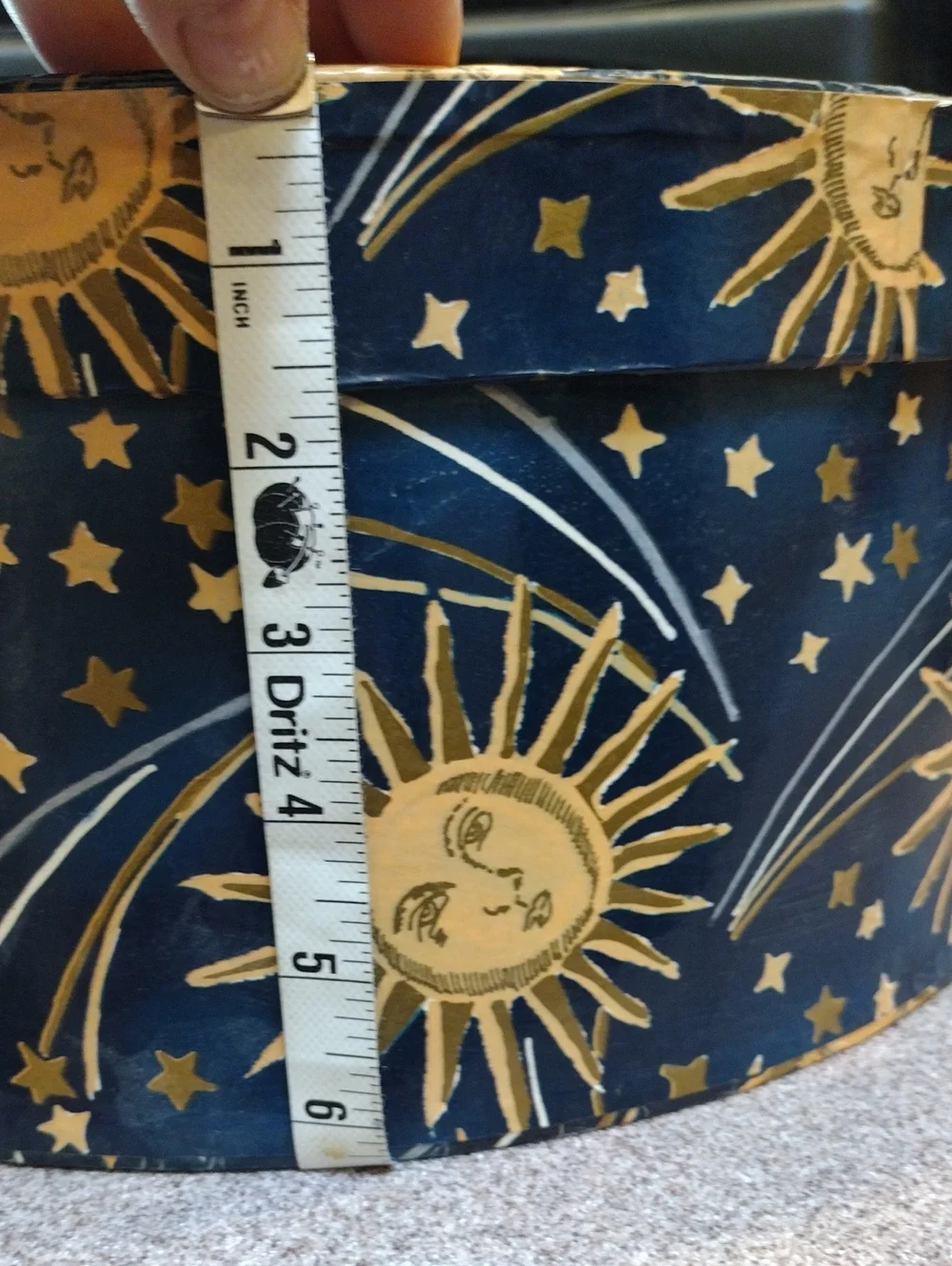 🌙 90's Whimsigoth Large Celestial Round Decorative Storage Hat Box ⭐
